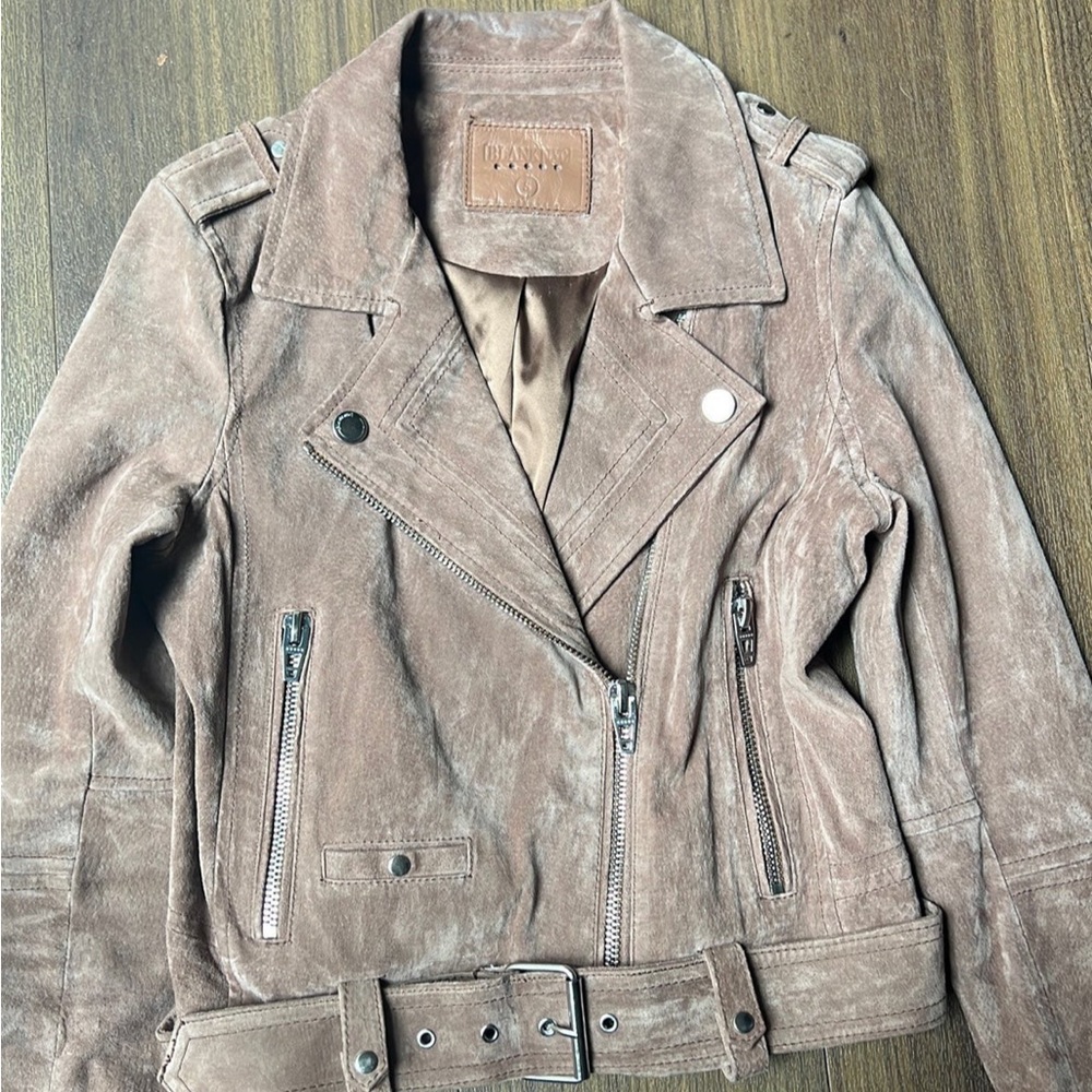 Blank NYC suede jacket in camel color